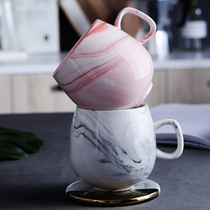 Nordic style net red Marbled water cup Couple student mug Men and women household ceramic cup 