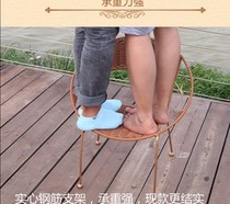 Household small rattan chair Balcony armrest backrest chair Elderly courtyard single woven single leisure outdoor rattan chair