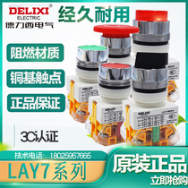 Delixi button switch LAY7-11BN flat button self-recovery red green yellow Y090 LAY37