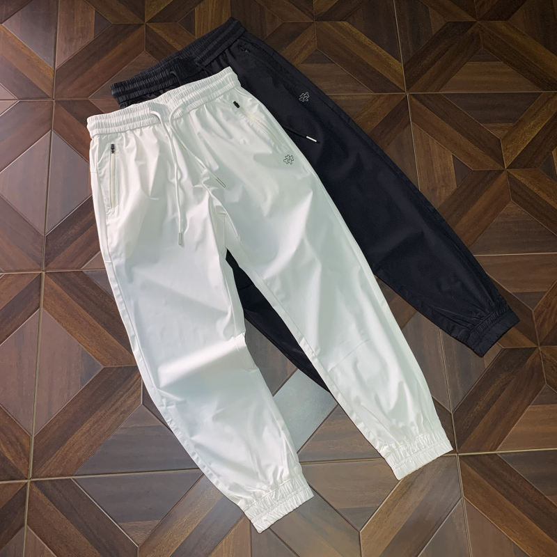 Summer New Casual Ice Silk Pants for Men, Trendy Brand, Simple Printed Jogger Pants, High Elasticity, Versatile, Elastic Waist Pants Summer New Casual Ice Silk Pants for Men, Trendy Brand, Simple Printed Jogger Pants, High Elasticity, Versatile, Elastic Waist Pants