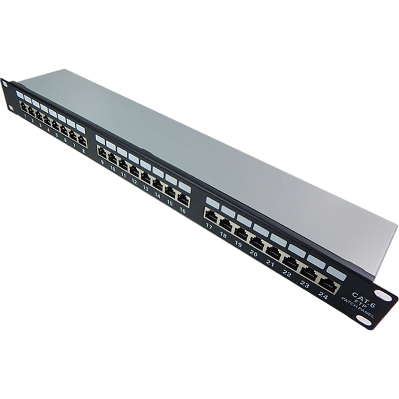 CTA6 gigabit six-type shielded distribution frame 24-port AMP 1RJ45 cable management slot dust cover grounding lightning protection