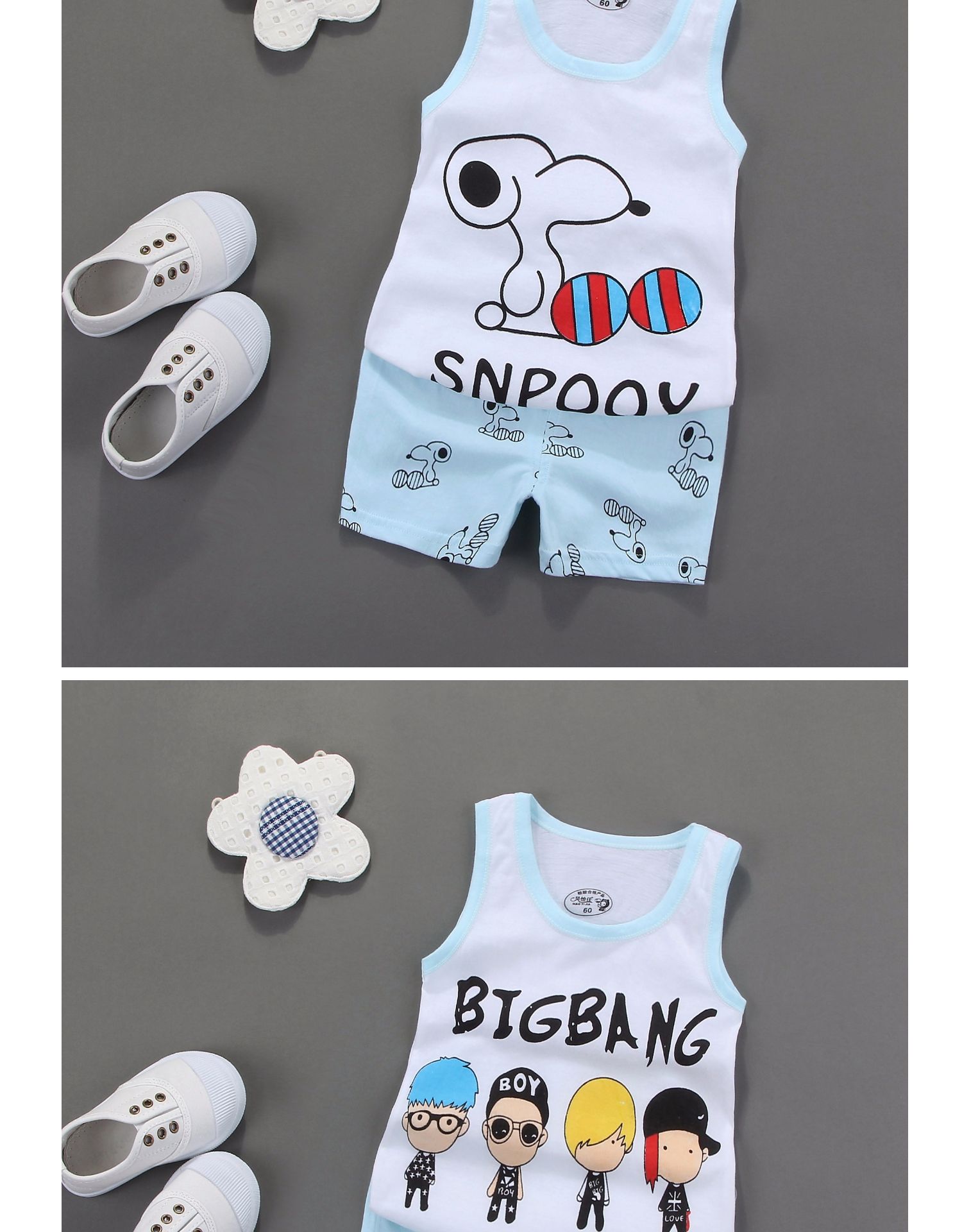 Đặc biệt hàng ngày bộ đồ mới giản dị cotton mùa hè trẻ em quần short ngắn tay hai mảnh quần áo trẻ em - Phù hợp với trẻ em đồ bơi cho bé