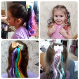 Детский аксессуар для волос, волнистый парик, ювелирное украшение, наряд маленькой принцессы, шпильки для волос, резинка для волос, градиент