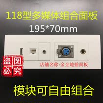 Type 118 large number panel Multimedia socket usb network 3 5 Audio Canon Mother 6 35 mike panel wall plug