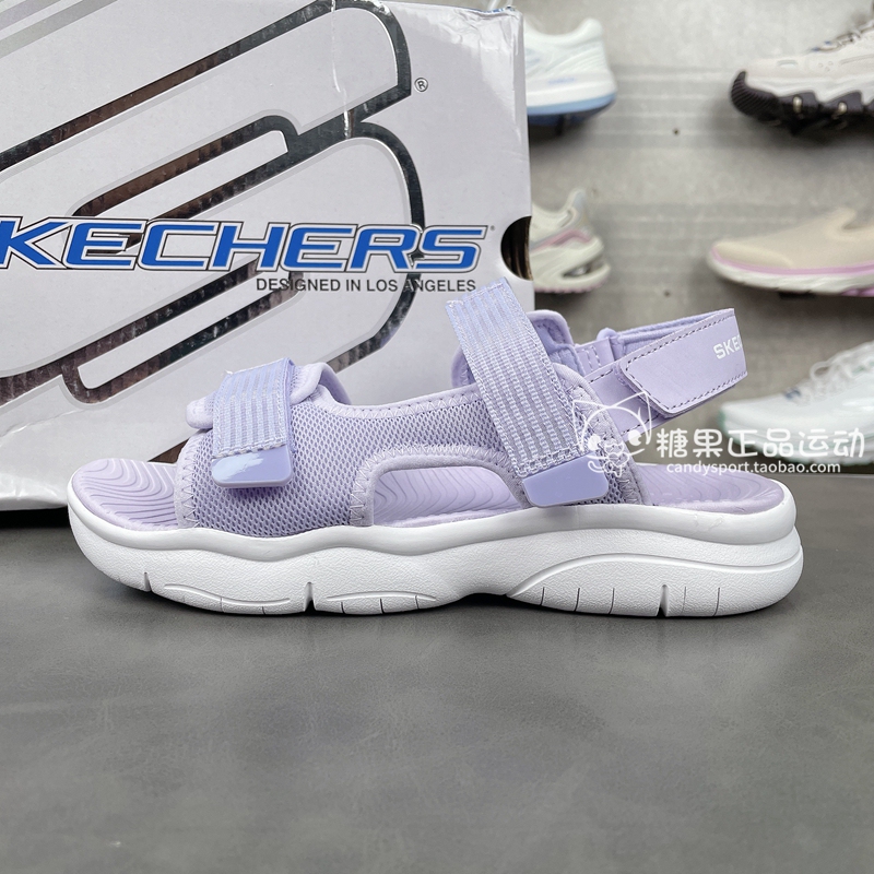 Skechers 25 New Summer Girls' Breathable Velcro Open-Toe Sandals 319203L Skechers 25 New Summer Girls' Breathable Velcro Open-Toe Sandals 319203L