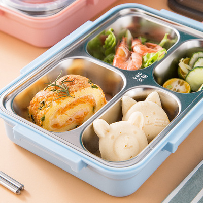 304不锈钢保温饭盒儿童小学生上班族便携分隔型分格便当餐盘餐盒