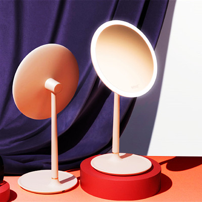 MINE智能化妆镜led灯梳妆镜子台式桌面折叠补光镜女带灯便携P2B