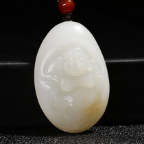 Beauty and fat moisturizing Xinjiang and Tian jade pendant white jade Millu public pendant womens jade necklace jade necklace