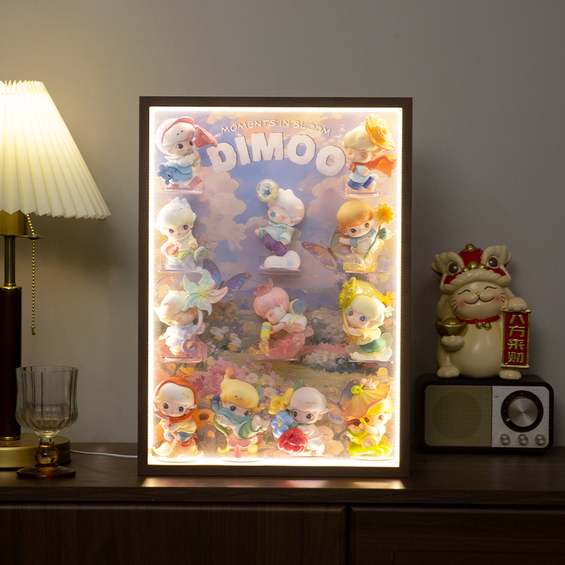  Dimoo Instant Adventure Figure Blind Box Storage Display Box Luminous Dustproof Photo Frame Decoration