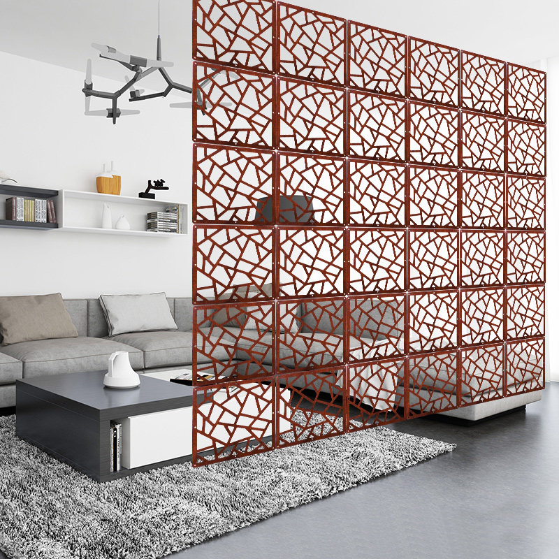 Screen partition living room simple modern small apartment folding simple mobile double-sided carved hollow entrance decorative wall