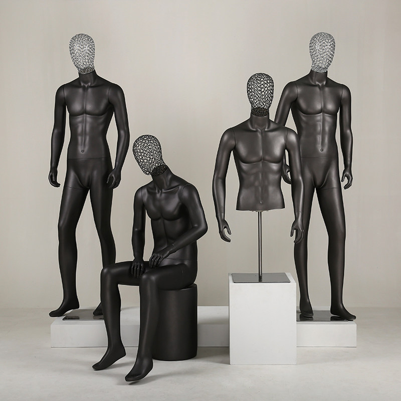 Huajun clothing store male models props full-body plated hollow head dummy window displays Korean version of men's models