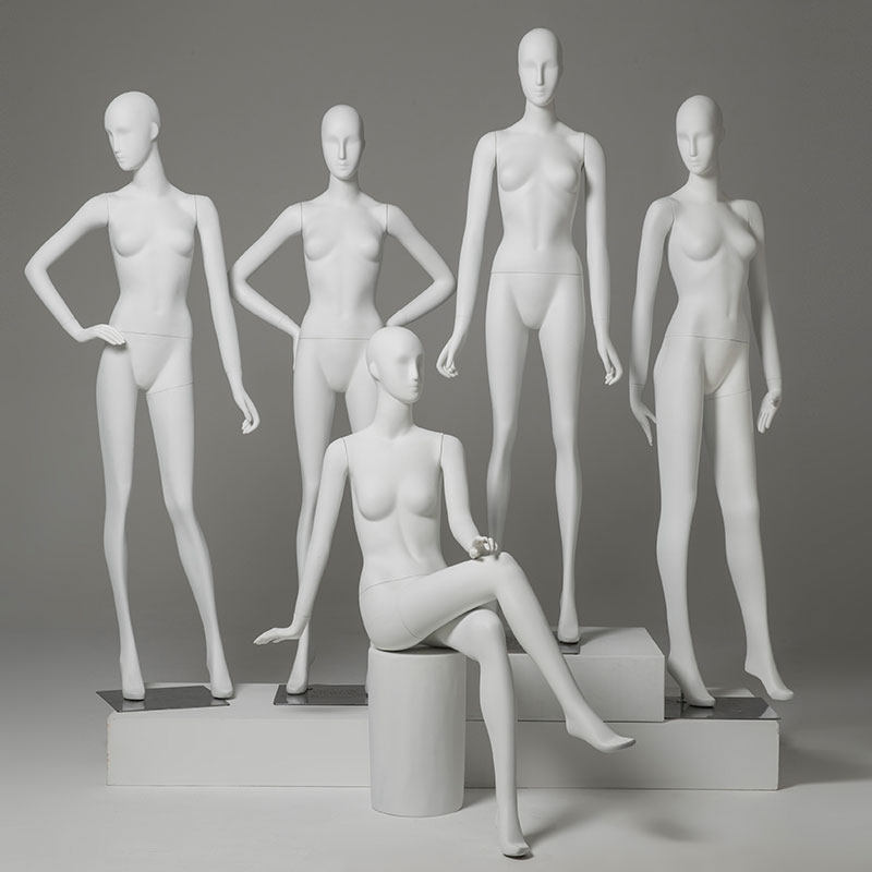Huajun clothing store models props female full-body matte white window wedding display models display