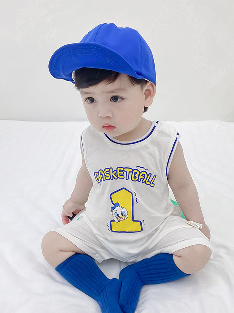 Baby Sleeveless Sports Jumpsuit Summer Vest Romper Baby Boy Baby Basketball Clothes Basketball Romper Summer Clothes