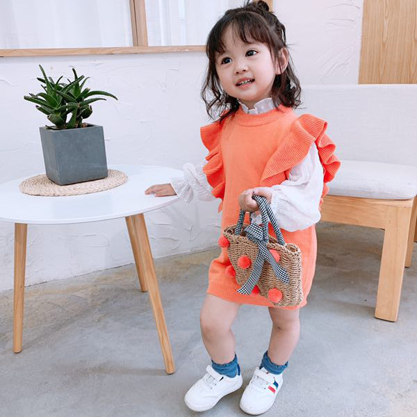 Girls dress spring and autumn pure cotton net red foreign style baby children's spring dress 2019 new fashion Korean casual