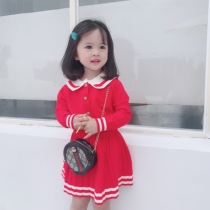 Girls suit 2019 new spring and autumn Korean version baby knitted two-piece skirt western style fashionable childrens cute childrens clothing