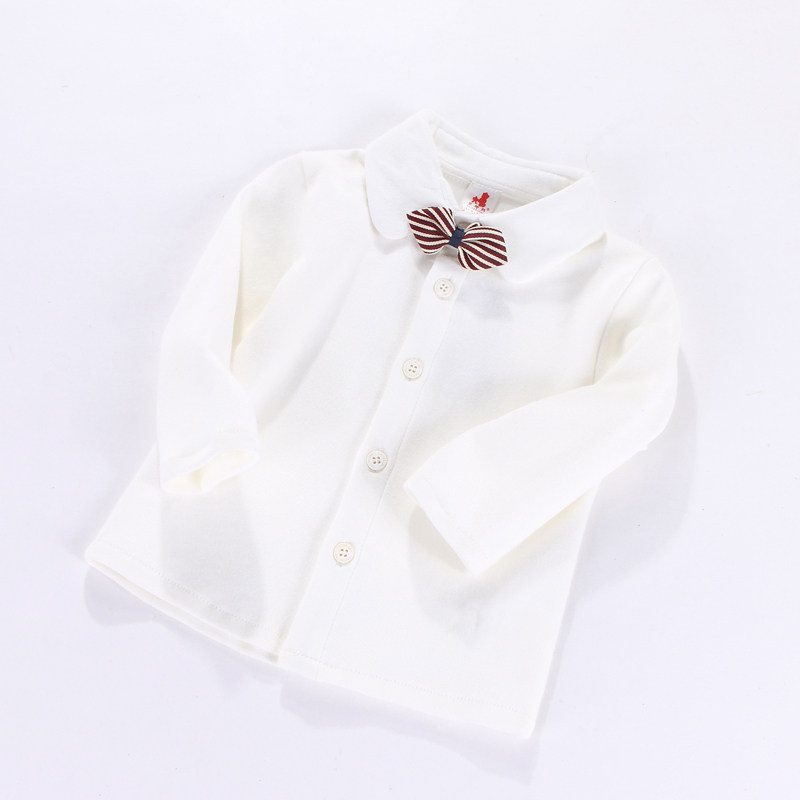 Children's velvet bowknot lapel one-piece top baby bottoming shirt autumn and winter shirt collar baby spring and autumn