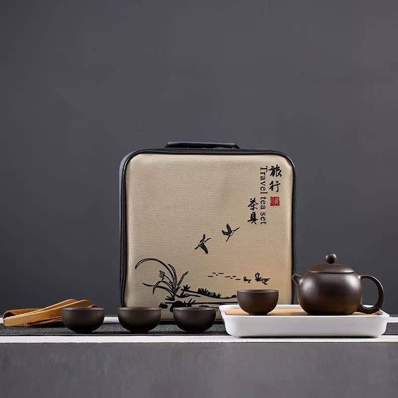 Day Style Kung Fu Tea Set Group Home Tea Tray Integrated Multifunction storage box Tea table Purple Sand Tea Cup