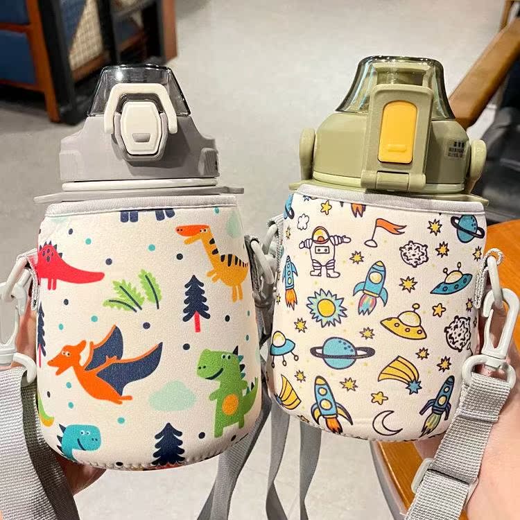 Child Insulation Large Belly Cup Universal Strap With Baby Bag Hand Water Glass Cover Protective Sleeve Cute Inclined Satchel Jacket Bag