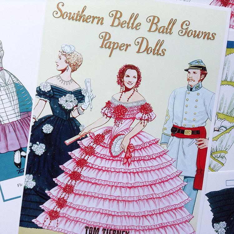 Southern Beauty Prom Dress Costume for Women/Retro Paper Doll Dress-Up Paper Doll Change Clothes