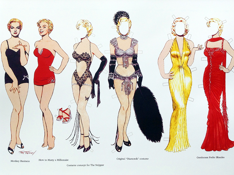 Marilyn Monroe Marilyn Monroe 2 paper Doll for changing paper doll Paper paparazzi changing clothes