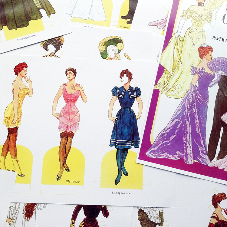 Super beautiful Gibson Girl retro paper doll dress up paper doll paper doll dress up