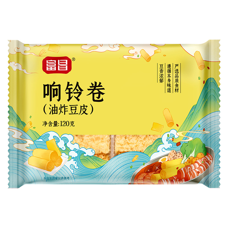 富昌响铃卷原味120g豆制品油炸豆腐皮港式豆卷【2023年12月生产】