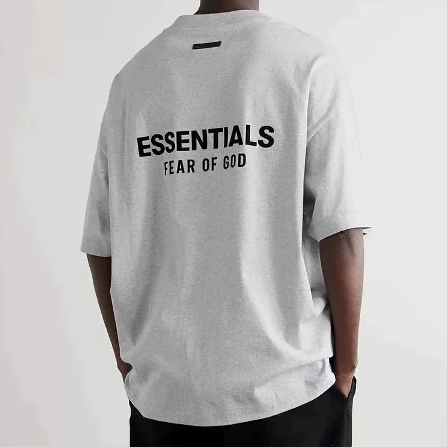 50% скидка FOG STACK Американский модный бренд ESSENTIALS оставшиеся буквы модный бренд свободная футболка с короткими рукавами летом