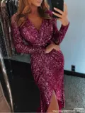 Вечеринка платья женщинам verg v-next sequin sexy длинные платья юбка
