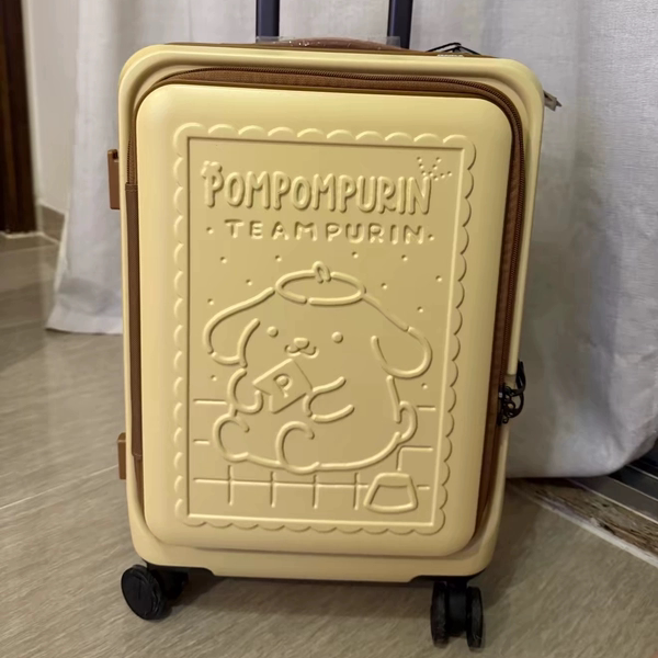 In-Stock Mihk Cartoon Embossed Trolley Suitcase Sanrio Pompompurin Boarding Code Travel Suitcase Sanrio In-Stock Mihk Cartoon Embossed Trolley Suitcase Sanrio Pompompurin Boarding Code Travel Suitcase Sanrio