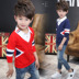 Boys tiests mùa xuân Hàn Quốc phiên bản của chiếc áo khoác mùa thu đơn mảnh hàng đầu của trẻ em có thể mặc cậu bé cơ thể 桖 quần áo dài tay mùa xuân. 