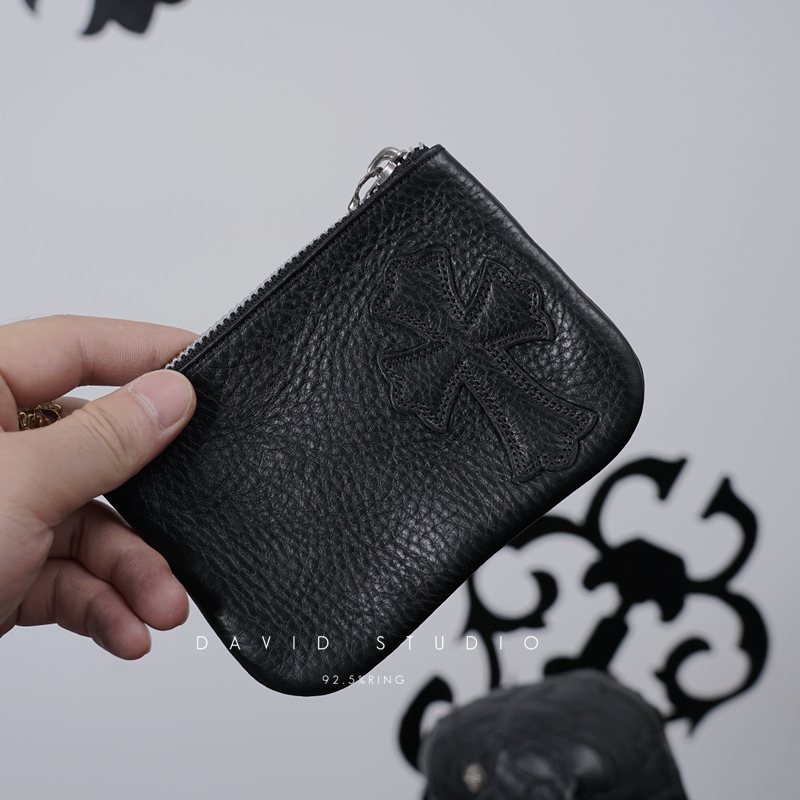 David Studio Italian Imported Cowhide Cross Handmade Couple Coin Purse Wallet Zipper Women's Style