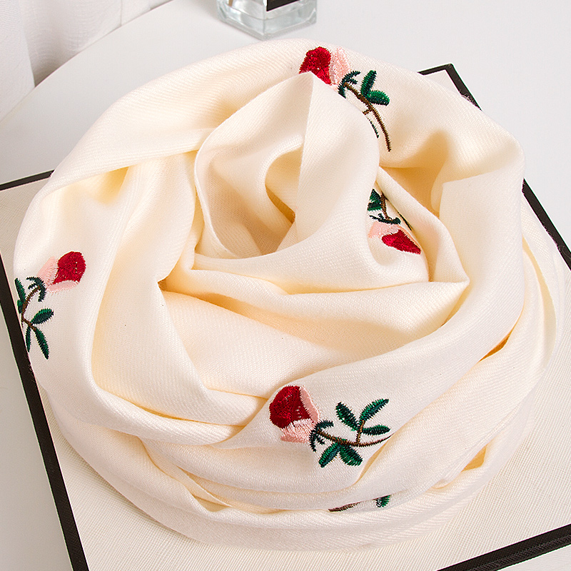 Scarves for women Winter Korean version 100 hitch a little deer embroidery warm red autumn and winter embroidered elk around the neck Christmas presents