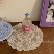 ins Korean style retro French girl floral lace placemats table mat coaster cover cloth room decoration jewelry mat