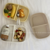 Day-ins pure color matt ceramic bigge Dinner Plate Rectangular Cute Dishes Home Breakfast Slimless Cutlery