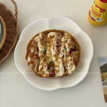 ins Nordic wind pure white plum ceramic dish dessert disc restaurant Dinner Plate Steak Dish Irregular Dish Dish