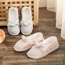 Moon shoes female spring and summer thick soles in July cotton shoes thick soles and indoor cotton slippers anti - slippers maternal shoes