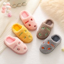 Childrens cotton slippers winter warm girl cartoon fruit room anti-slipper and palm-child baby slippers boy