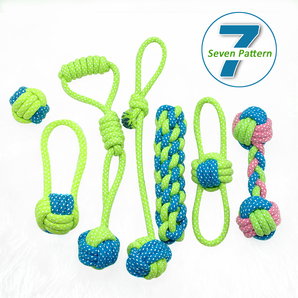Dog toy bite rope puppy teddy golden retriever toy ball puppies large dog molars bite-resistant rope knot pet supplies