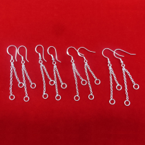 Pure Silver Ear Hook Accessories Handmade Diy Earrings Material Bag Crystal Jade Beads Double Flow Suear Accessories Open Loop Connecting Rings