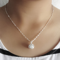 Sterling silver pendant female 999 foot silver accessories Korean silver necklace with pendant simple student gift choker