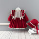 Baby girl dress spring, autumn and winter foreign style palace style thick skirt baby hundred days one year old princess send dress