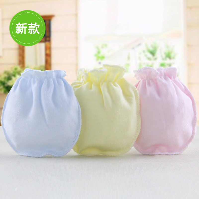 Newborn baby anti-arrest hand cover spring and autumn thin section 0-1-3 months newborns pure cotton anti-arrest face theorizer bag hand fingertips