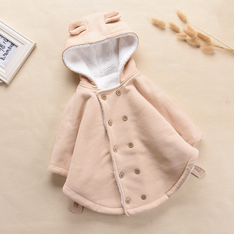 Newborn baby cloak baby cloak thickened organic cotton sheep cake cashmere boys and girls winter warm outdoor clothes tide