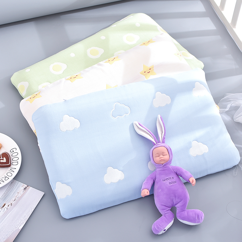 Children's pillow summer cotton gauze sweat-absorbing breathable baby pillow 1-3-6 years old kindergarten student pillow four seasons universal