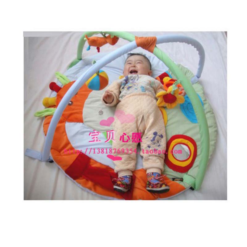 Baby Wish Baby Giraffe Shaped Play Mat Children's Play Blanket Fitness Rack with Plush Toys