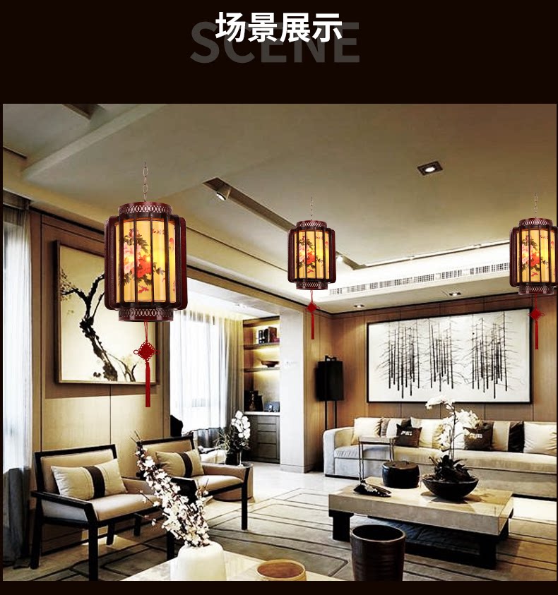 新年仿古高档LED实木中式灯笼带电旋转灯笼室内阳台喜庆装饰灯笼-阿里巴巴