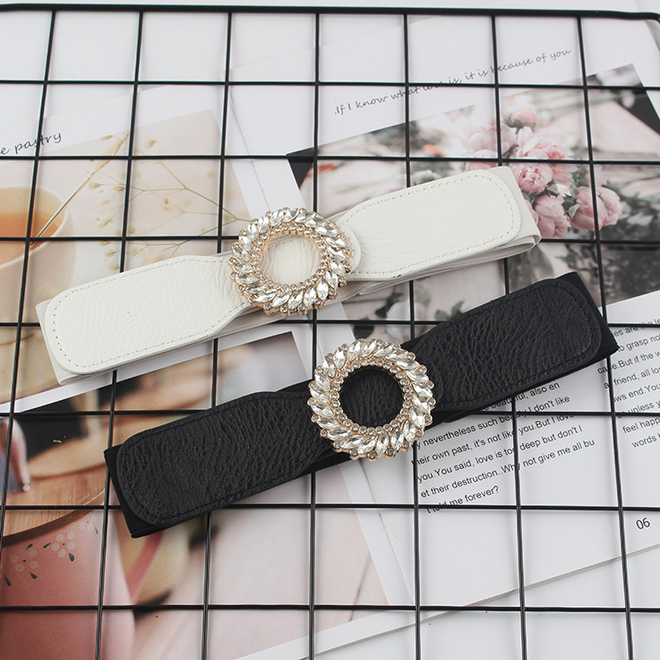 Ceinture Large Femme Faux Cuir Noir - Style Western & Rétro - Grande Boucle