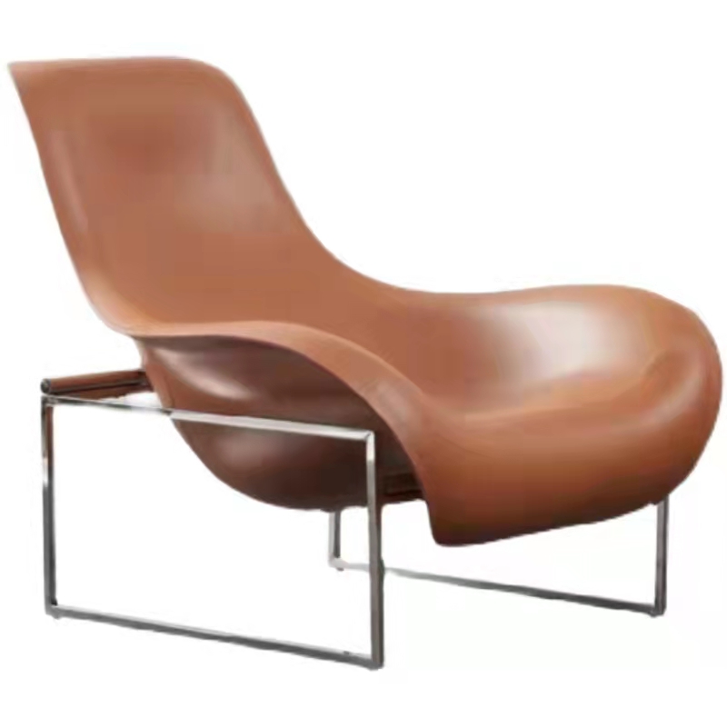 Nordic Light Lavish Fibreglass Duck Tongue Chair Designer Matt Sample House Display Central Like Board Room Living-room Saddle Leather Casual Deck Chair