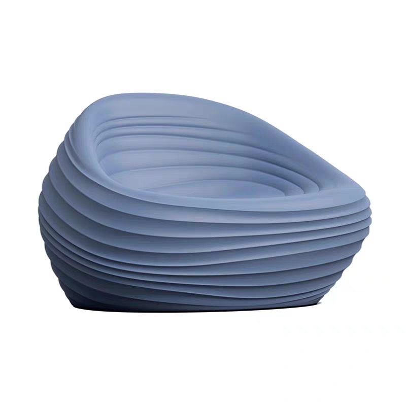 Nordic designer outdoor leisure sofa hotel reception negotiation special-shaped fiberglass thread shape wave chair