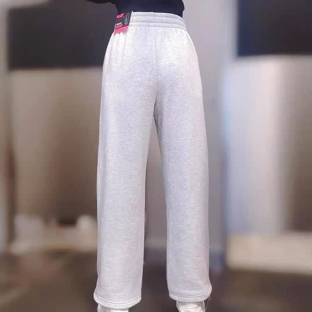Anta Fleece-Lined Knitted Sports Pants Sport Women's Winter Warm Wide-Leg Casual Straight Pants 162448325Rn